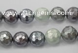 CSB461 15.5 inches 10mm faceted round mixed color shell pearl beads