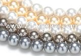 CSB47 16 inches 8mm round shell pearl beads Wholesale