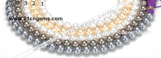 CSB47 16 inches 8mm round shell pearl beads Wholesale