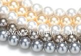 CSB48 16 inches 10mm round shell pearl beads Wholesale