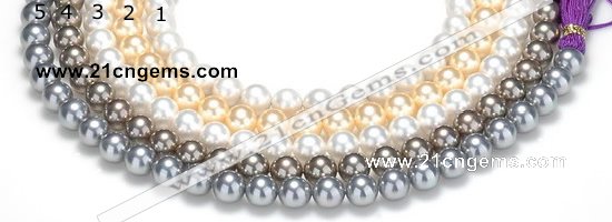 CSB49 16 inches 12mm round shell pearl beads Wholesale