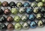CSB531 15.5 inches 10mm faceted round mixed color shell pearl beads