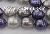 CSB551 15.5 inches 12*15mm whorl teardrop mixed color shell pearl beads