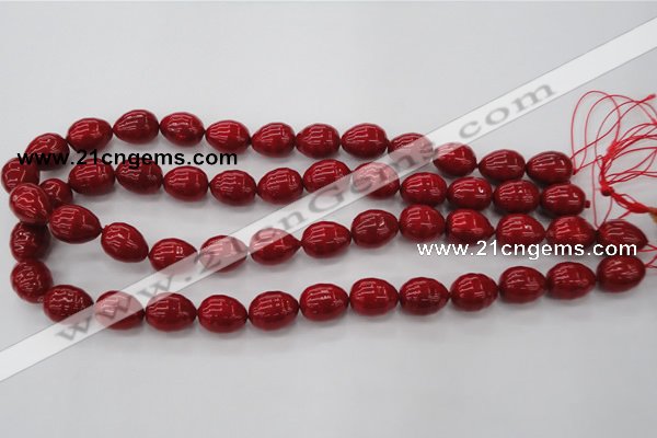 CSB554 15.5 inches 12*15mm whorl teardrop shell pearl beads