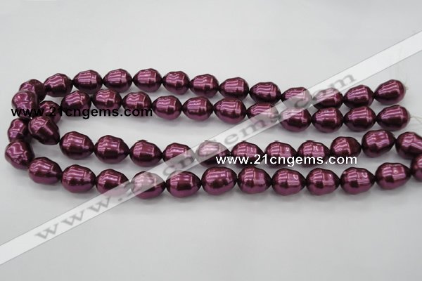 CSB556 15.5 inches 12*15mm whorl teardrop shell pearl beads