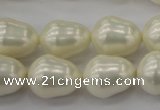 CSB565 15.5 inches 14*18mm whorl teardrop shell pearl beads