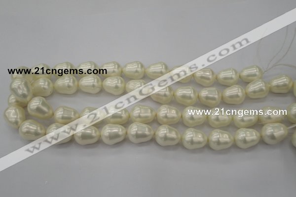 CSB565 15.5 inches 14*18mm whorl teardrop shell pearl beads