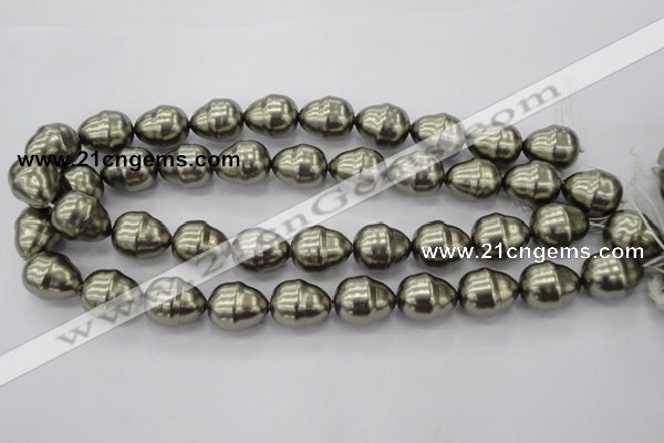 CSB572 15.5 inches 16*19mm whorl teardrop shell pearl beads