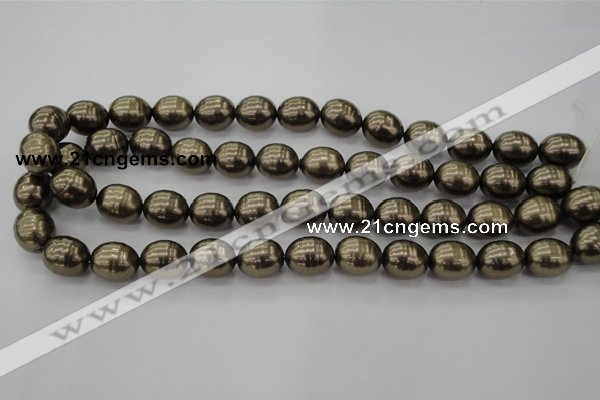 CSB585 15.5 inches 13*16mm whorl oval shell pearl beads