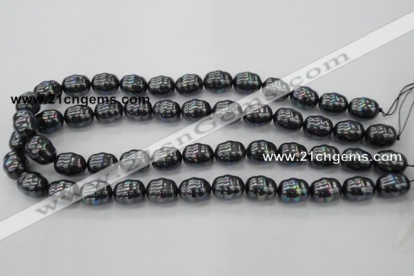 CSB586 15.5 inches 13*16mm whorl oval shell pearl beads