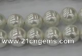 CSB610 15.5 inches 12mm whorl round shell pearl beads