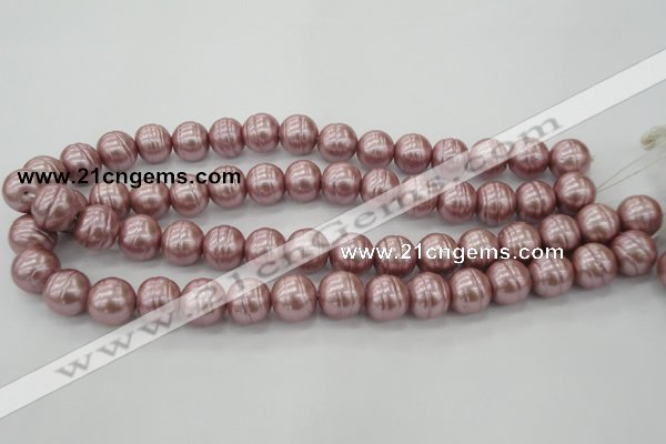 CSB621 15.5 inches 14mm whorl round shell pearl beads