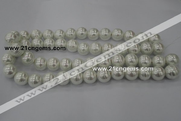 CSB635 15.5 inches 16mm whorl round shell pearl beads