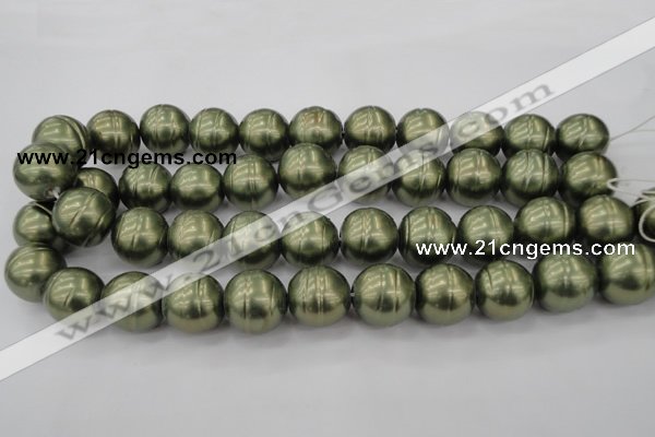 CSB647 15.5 inches 18mm whorl round shell pearl beads