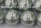 CSB661 15.5 inches 22mm whorl round shell pearl beads