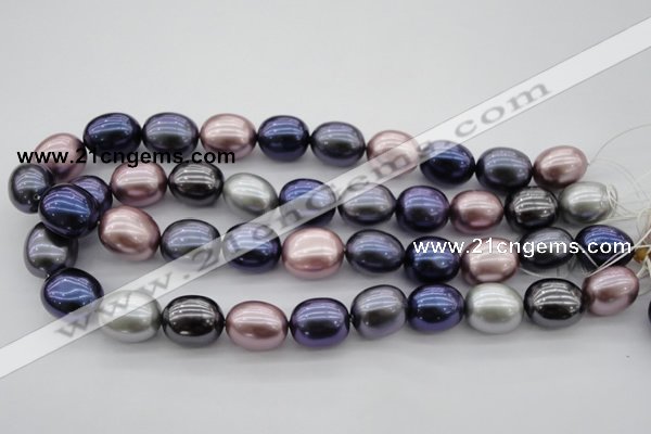 CSB680 15.5 inches 16*19mm oval mixed color shell pearl beads