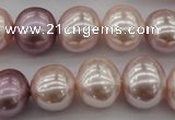 CSB693 15.5 inches 13*15mm oval mixed color shell pearl beads