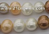 CSB695 15.5 inches 13*15mm oval mixed color shell pearl beads