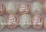 CSB712 15.5 inches 16*19mm oval mixed color shell pearl beads