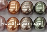 CSB716 15.5 inches 16*19mm oval mixed color shell pearl beads