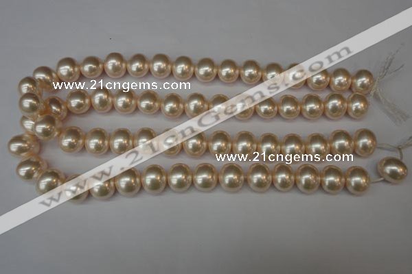 CSB801 15.5 inches 13*15mm oval shell pearl beads wholesale