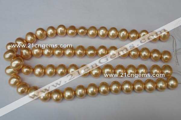 CSB803 15.5 inches 13*15mm oval shell pearl beads wholesale