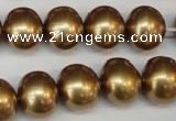 CSB805 15.5 inches 13*15mm oval shell pearl beads wholesale