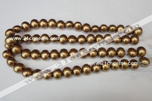 CSB805 15.5 inches 13*15mm oval shell pearl beads wholesale