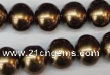 CSB806 15.5 inches 13*15mm oval shell pearl beads wholesale