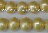 CSB808 15.5 inches 13*15mm oval shell pearl beads wholesale