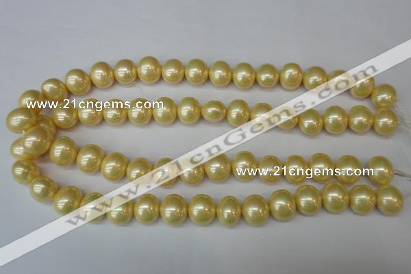 CSB808 15.5 inches 13*15mm oval shell pearl beads wholesale