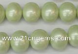 CSB809 15.5 inches 13*15mm oval shell pearl beads wholesale