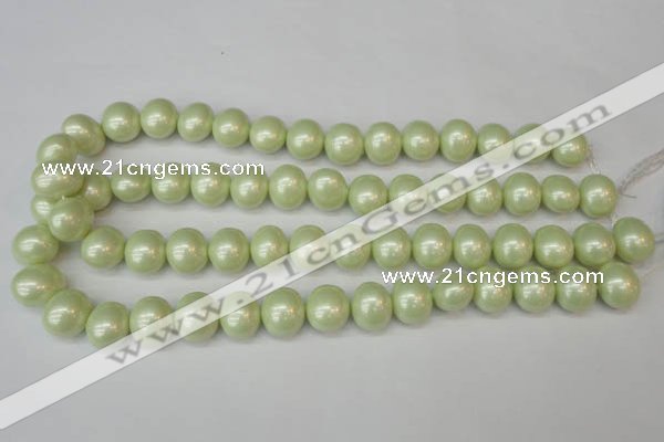 CSB809 15.5 inches 13*15mm oval shell pearl beads wholesale