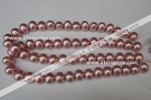 CSB814 15.5 inches 13*15mm oval shell pearl beads wholesale