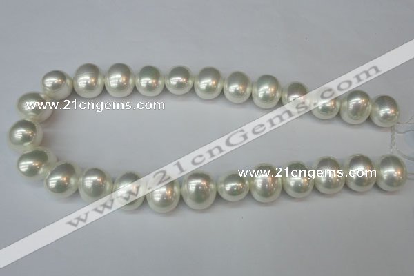 CSB825 15.5 inches 16*19mm oval shell pearl beads wholesale