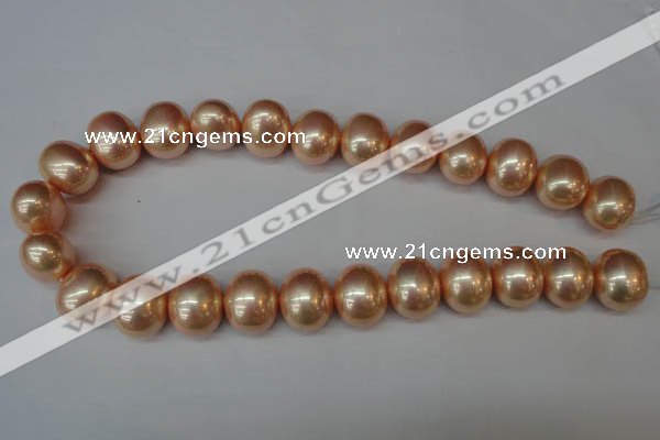 CSB828 15.5 inches 16*19mm oval shell pearl beads wholesale