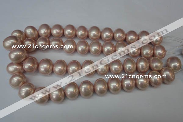 CSB829 15.5 inches 16*19mm oval shell pearl beads wholesale