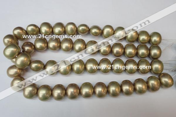 CSB833 15.5 inches 16*19mm oval shell pearl beads wholesale