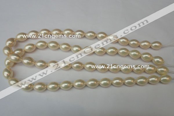 CSB845 15.5 inches 10*14mm rice shell pearl beads wholesale
