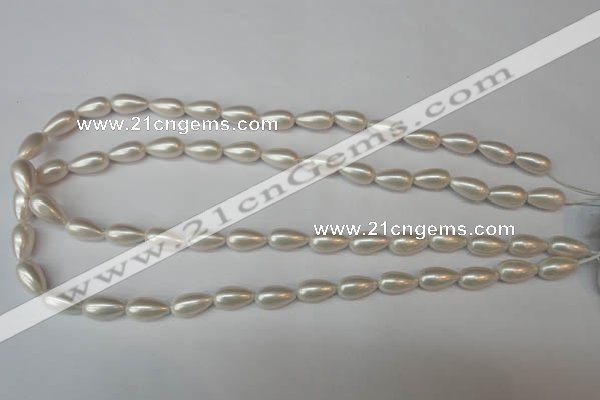 CSB855 15.5 inches 8*14mm teardrop shell pearl beads wholesale