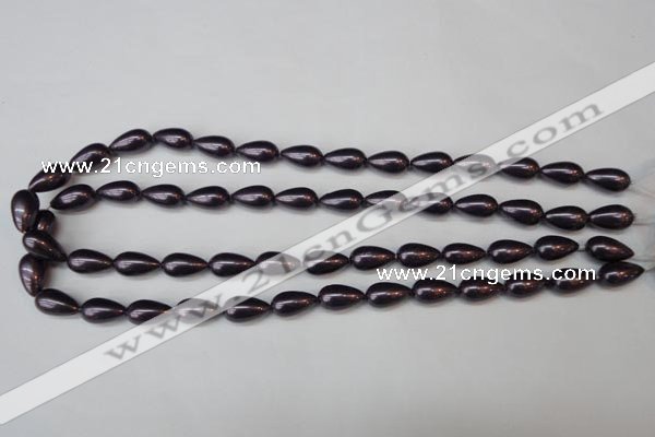 CSB856 15.5 inches 8*14mm teardrop shell pearl beads wholesale