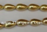 CSB857 15.5 inches 8*14mm teardrop shell pearl beads wholesale