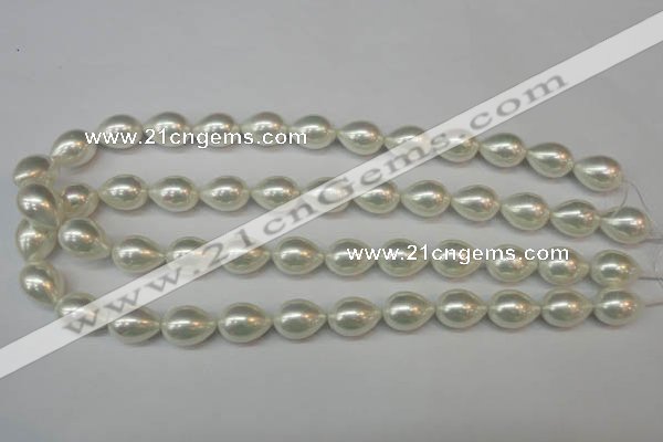 CSB868 15.5 inches 12*16mm teardrop shell pearl beads wholesale