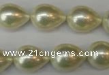 CSB873 15.5 inches 14*19mm teardrop shell pearl beads wholesale