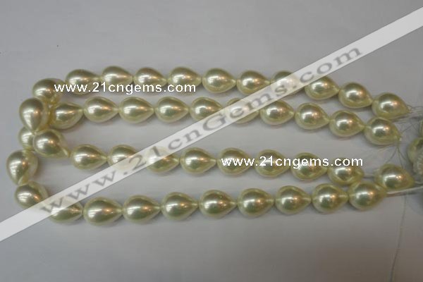 CSB873 15.5 inches 14*19mm teardrop shell pearl beads wholesale