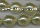 CSB876 15.5 inches 16*22mm teardrop shell pearl beads wholesale