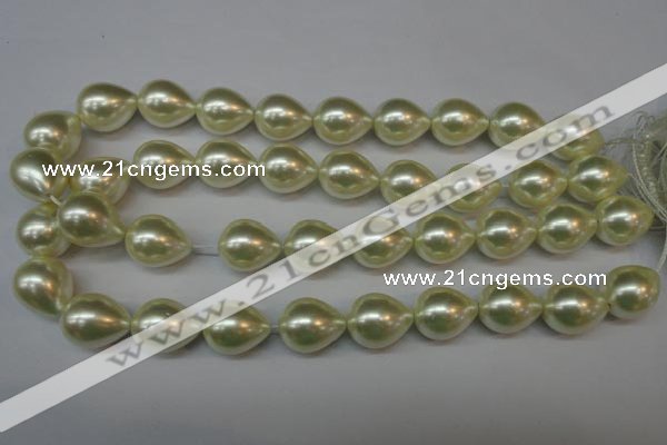 CSB876 15.5 inches 16*22mm teardrop shell pearl beads wholesale