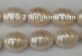 CSB885 15.5 inches 13*16mm whorl teardrop shell pearl beads wholesale