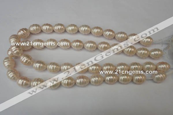 CSB885 15.5 inches 13*16mm whorl teardrop shell pearl beads wholesale