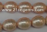 CSB886 15.5 inches 13*16mm whorl teardrop shell pearl beads wholesale